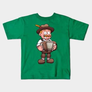 Bavarian Man Playing The Accordion Kids T-Shirt